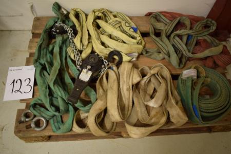 Lifting straps + chain hoist, 0.75 T