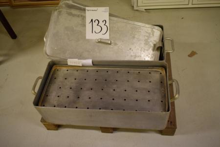 2 pcs. Alukar with drip tray, alu. B 33 x L 70 cm