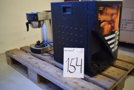 Kaffeautomat + kaffemaskine uden kande