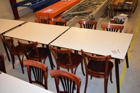 2 pcs. Tables 80 x 120 cm with 8 chairs