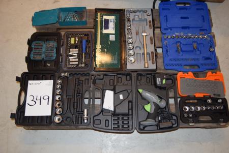 Pallet with various tools, etc.
