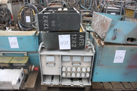 (1) pallet with 6 distributing switch panels, 220-380 volt, 16-63 amps