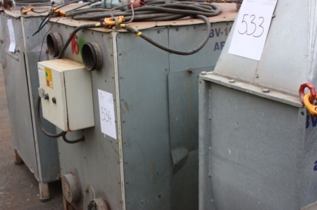 Exhaust ventilation equipment, Bellinge Ventilation, BV-1600. Weight: 500 kg.