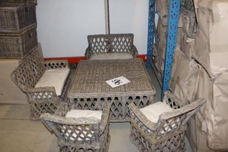 Child garden furniture set with two sofas and two chairs.