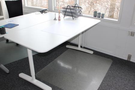 Hvidt skrivebord med runde hjørner 1,6 x 60 cm 