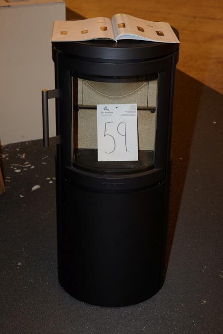 Fireplace, Hwam 2630C. Unused stove in black. H: 100 cm x W: 43cm x D: 36.8 cm. Operational area 2-6 kW. Weight 75 kg.
