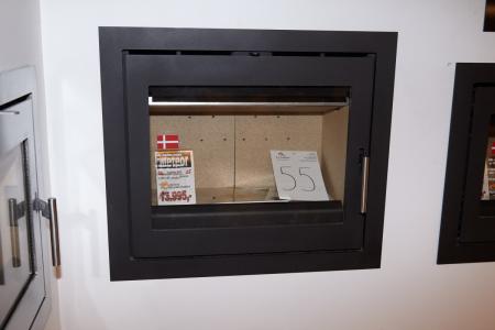 Fireplace, Meteor Jupiter 550. Unused fireplace with standard frame. H: 61.5 cm x W 70.5 cm x D: 41.6 cm. Must be removed by the buyer