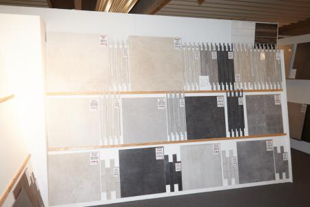 Exhibition Tiles in different sizes and colors.