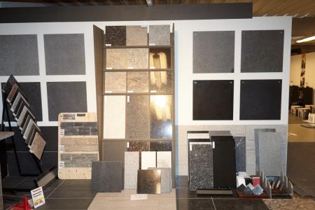 Exhibition Tiles in different sizes and colors. Must be removed by the purchaser.