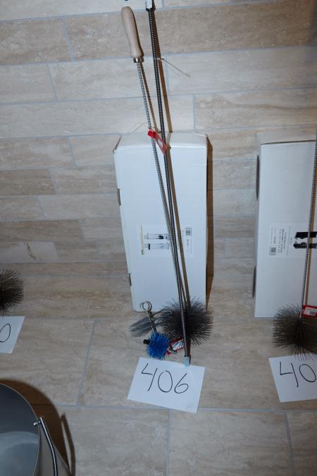 Reinigungsbürste zum Rauchdurchmesser 160 mm, Länge: 1000 mm + Zubehör und Vento Feuerwerkzeuge.