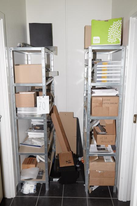 2 pcs. shelving. Racks must be emptied by the buyer.