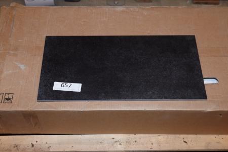 Gulv fliser. Lucianne Negro, str. 30x60 cm. Ca. 12,96 kvm. + ca. 40 stk. sokkel fliser/kanter.
