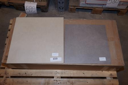 Floor tiles. Agora Beige, str. 50x50 cm. About 6 sqm. Globo Gris, str. 40x40 cm. About 8 sqm. + Residue of the second type approximately 2 sqm.