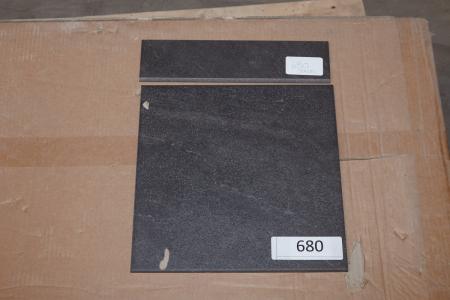 Gulv fliser Quarts Design Negro, str. 30x30 cm. Ca. 41,6 kvm. + ca. 33 stk. sokkel fliser/kanter.