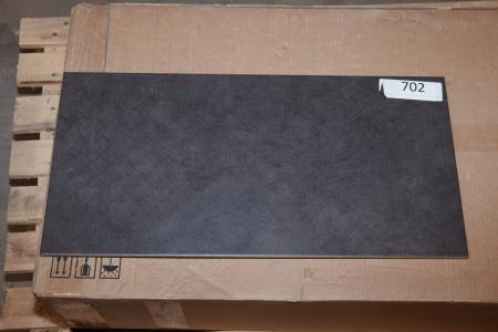 Gulv fliser. 548 Black, str. 30x60 cm. Ca. 67,58 kvm. Bemærk: står på 2 paller.