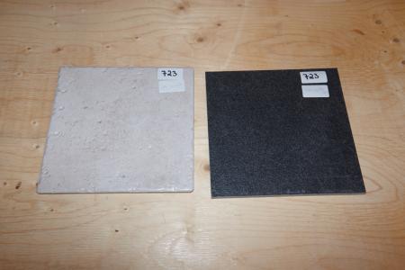 Floor tiles. Ebesa Rustic Stone, str. 30x30 cm. About 6 sqm. Kava NF6 1033, str. 30x30 cm. Approximately 6.93 sqm.