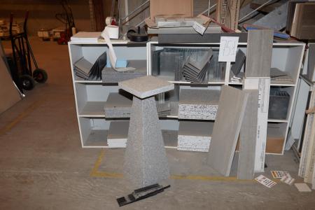 Regal / Regale mit div. Decken aus Granit, Terrasso, Stahlböden und Granitpfeiler. Rack / Regal muss vom Käufer abgebaut werden, wenn Sie ihn einschließen möchten.