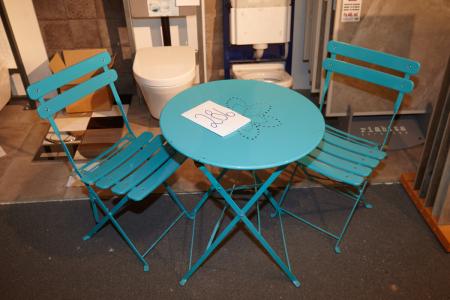 Cafesæt in blue / turquoise. Brand unknown.