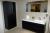 Aspen Viskan 130 baths Furniture consisting of: Two paragraphs Viskan tall cabinets, Viskan cabinet 130 with two compartmentalized drawers and two towel drawers, black oak. Lighting inside and under the cabinet. Hidden power outlet. Viskan special sink 13