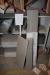 Shelf / shelves with div. Slabs of granite, terrasso, steel shelves and granite pillar. Rack / shelf must be dismantled by the buyer if you want to include it.