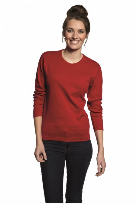 Firmatøj without pressure unused: 35 stk.T-shirt with long sleeves, Round neck, RED 100% cotton. 25 L - 10 XXL