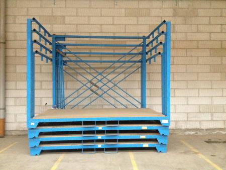 3 pcs transport cages for trucks with 15 mm base plate B: 2400 mm D: 1200 mm H: 1800 mm stackable max weight 2800 kg