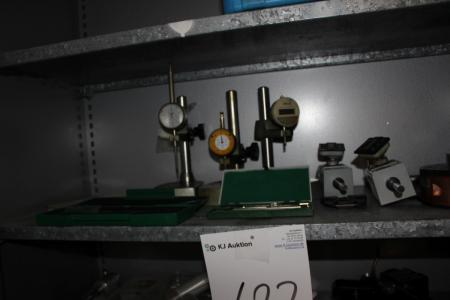Content on the shelf 2, dial gauges digital caliper + measuring machinery