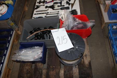 Box of gear and bicycle spare parts