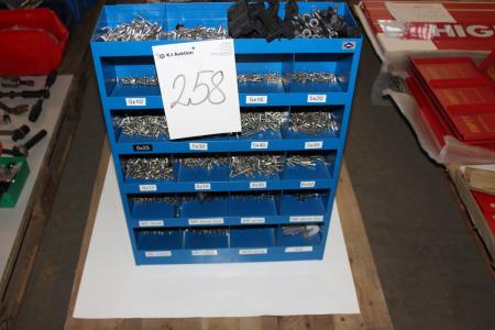 Bolt Shelf containing div bolts and nuts + 2 range shelving with content