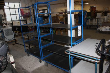 2 pcs material trailers with 5 shelves + rullebvord