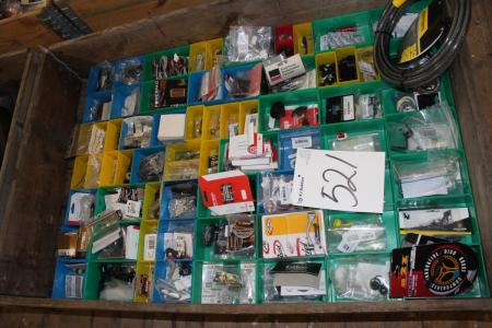 Pallet with various bicycle spare parts