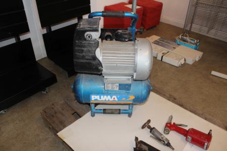 Compressor Puma 2 HP model PE195KF 2009 vintage + 3 pieces air tool