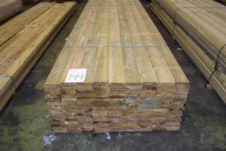 Terrace boards reversible 32 x 125 mm pressure-treated smooth planed, planed goals 28 x 120 mm 738 meters approximately 90m2