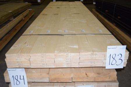 Planks untreated 22x198 mm planed 1 flat and 2 sides + 1 page sawn. 25 pieces of 360 cm.