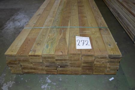 Terassebrædder vendbare 32 x 125 mm trykimprægneret glat høvlet, høvlet mål 28 x 120 mm 316 meter ca 38 m2 