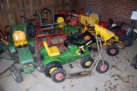 Miscellaneous tractors, carts, moon car, bicycles, etc.