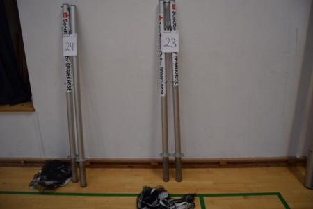 Poles to Badminton. Net included