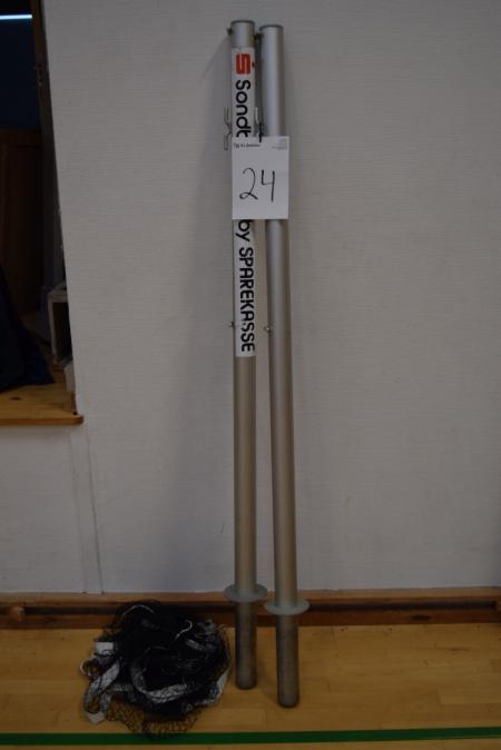 Poles to Badminton. Net included