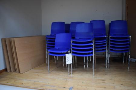 5 pcs. tables 180 x 80 cm + 55 paragraph. stacking chairs