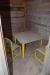 Playhouse m. Table + 4 chairs + Galvanized. Water troughs. Playhouse dismantled by the buyer
