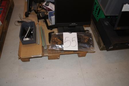 Pallet with div. Computer. Among POS system and credit card terminal older. Has been used in an XL-Build business.