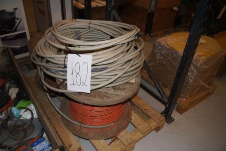 Pallet with cables Grey 4x10 about 30 mtr. Orange on the drum 4x2x0,5 + 10x2x0,5