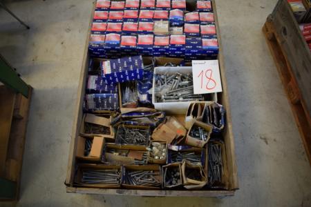 Pallet with bolts, nails, screws, etc.