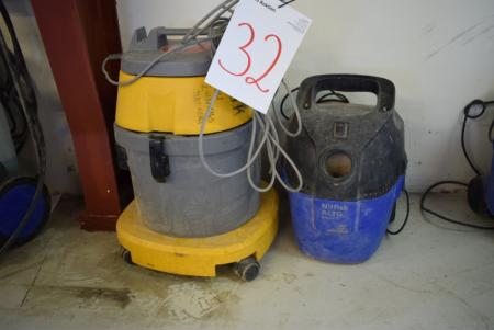 1 piece. Industrial Vacuum Cleaner, mrk. Kipli. Stand unknown + 1. vacuum cleaner, mrk. Nilfisk ALTO. Stand ok