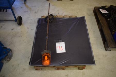 Warnleuchte + Fabriksny Kohlefaser Platte mit Schutzfolie ca. 1 x 1 m