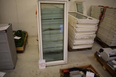 10 pcs. Plastic windows with double-glazed, 65.0 x 147.0 cm. Used