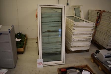 10 pcs. Plastic windows with double-glazed, 65.0 x 147.0 cm. Used