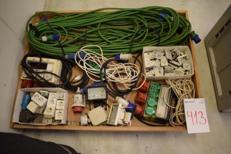 Construction boards, electrical appliances, lamps - 3 pieces. 25 m - 2.5 kvardrat wires
