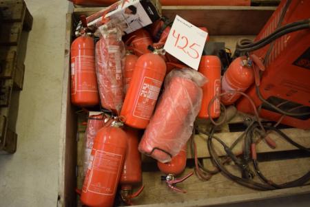 Various powder extinguishers, 1 and 2 kg