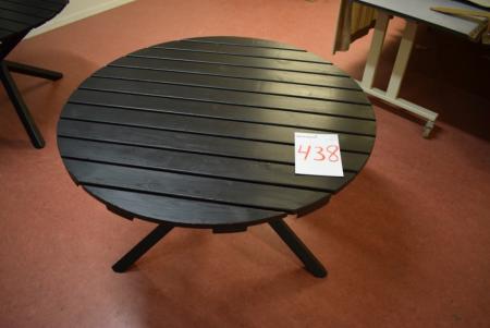Black painted garden table, Ø 118 cm